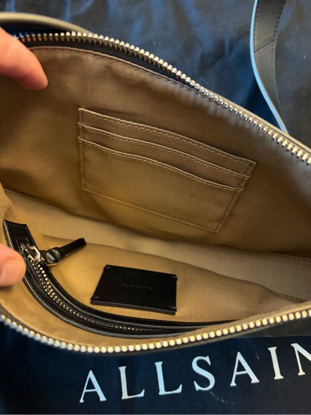 Allsaints Leather Half Moon Crossbody bag - Picture 11 of 13